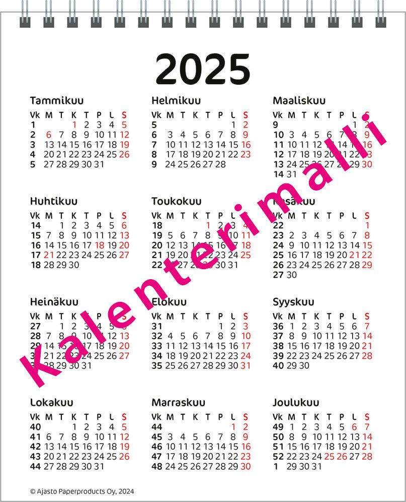 Työpöytäkalenteri 2025