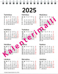 Työpöytäkalenteri 2025